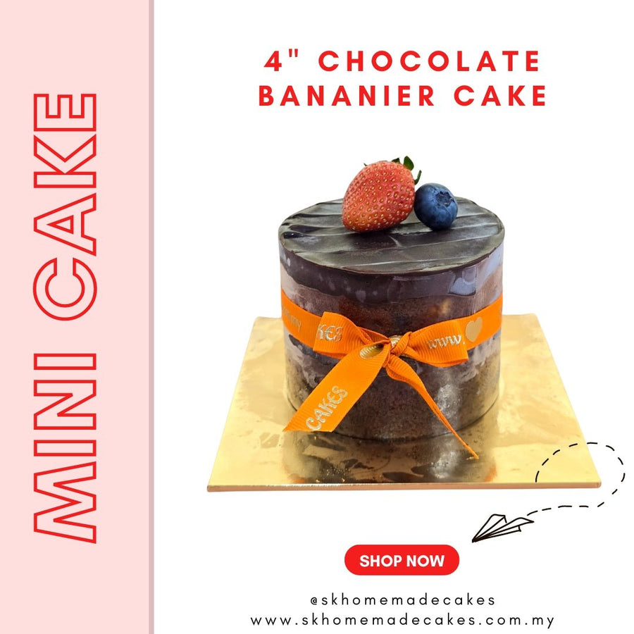 4" Mini Chocolate Bananier Cake - Whole Cake (Available Daily) - SK Homemade Cakes---