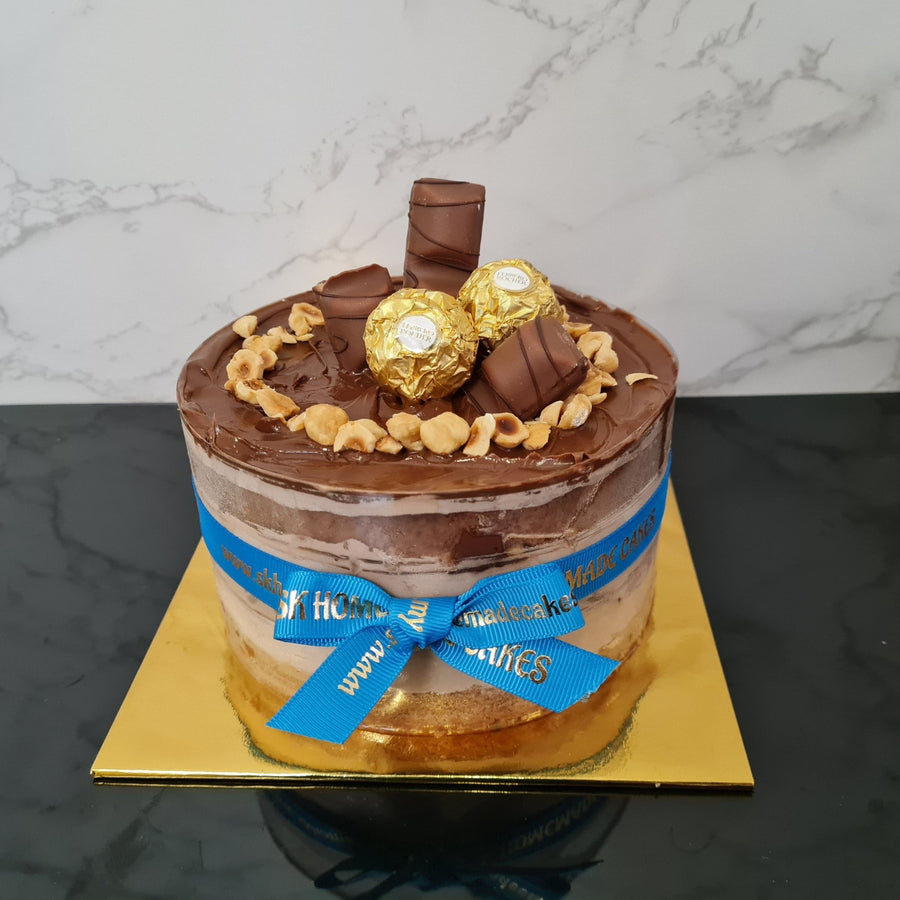 Eggless Nutella Ferrero Rocher Cake - Whole Cake (Available Daily) - SK Homemade Cakes-Small 15cm--