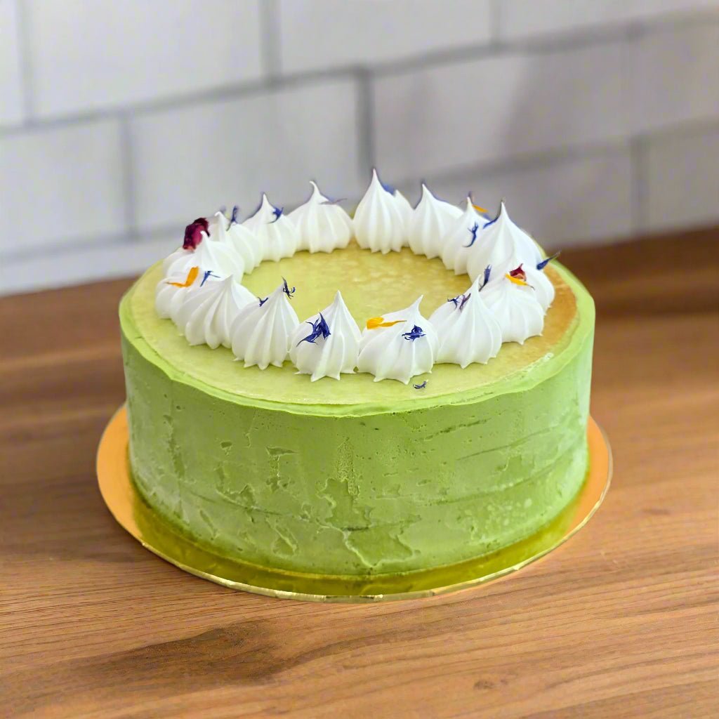 15cm Niko Neko Ajisai 2.0 Matcha Mille Crepe - Whole Cake (5 days Pre - order) - SK Homemade Cakes