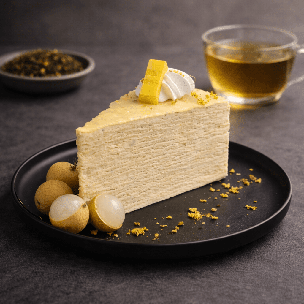 1pc Oolong Logan Osmanthus Mille Crepe - Slice Cake (Available Daily) - SK Homemade Cakes
