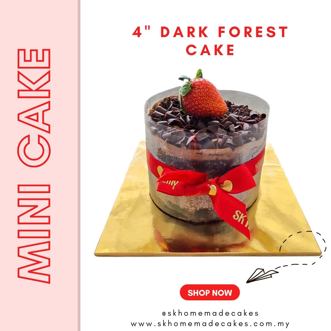 4" Mini Dark Forest Cake - Whole Cake (Available Daily) - SK Homemade Cakes---
