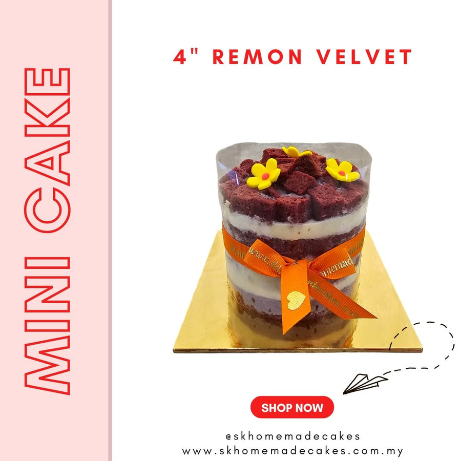 4" Mini Remon Velvet Cake - Whole Cake (Available Daily) - SK Homemade Cakes---