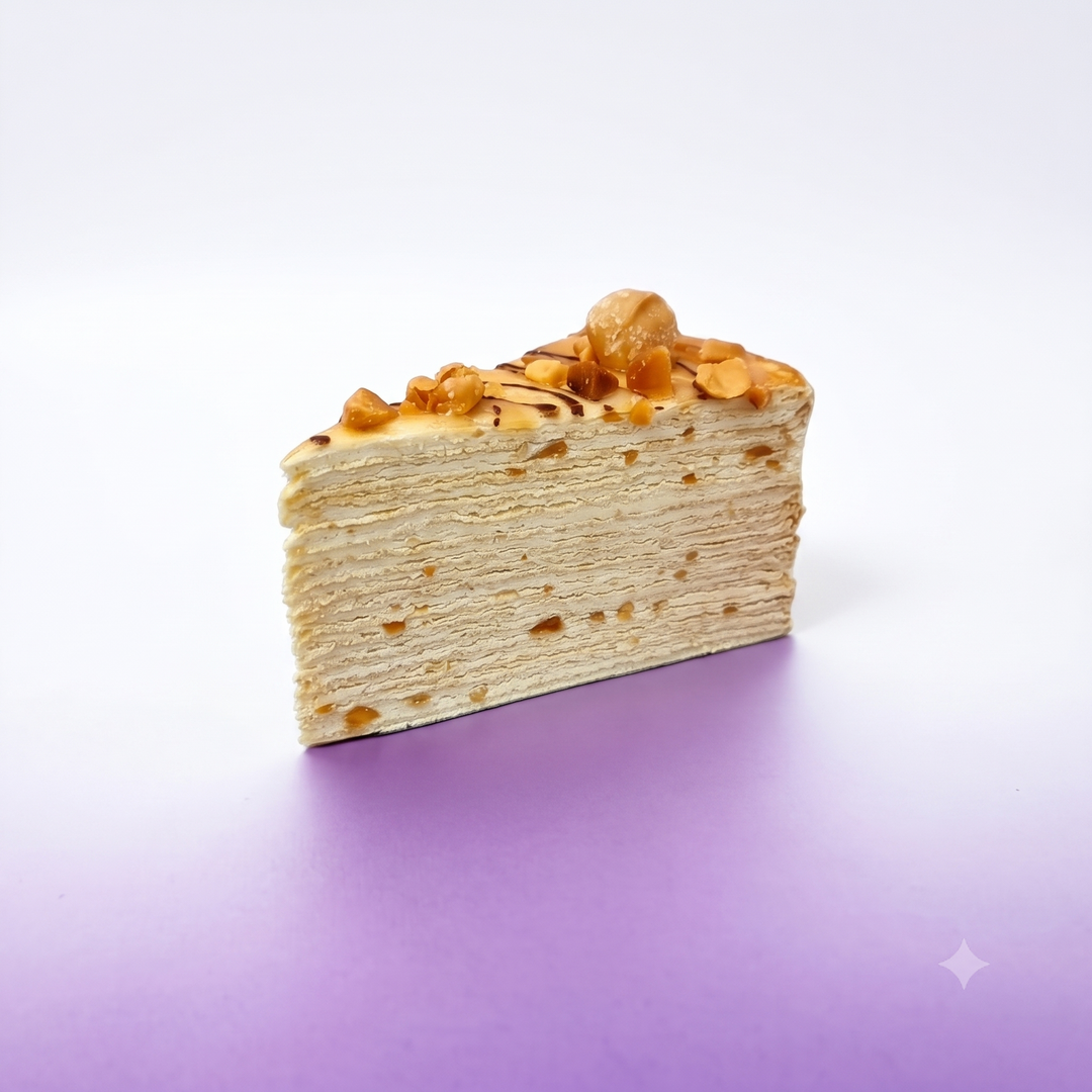 Gluten Free Salted Caramel Macadamia Mille Crepes *Contain DAIRY - 1pc Slice Cake (Available Daily)