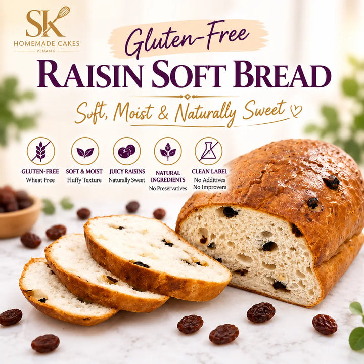 Gluten-Free Raisin Soft Bread with a soft crumb and sweet raisins.