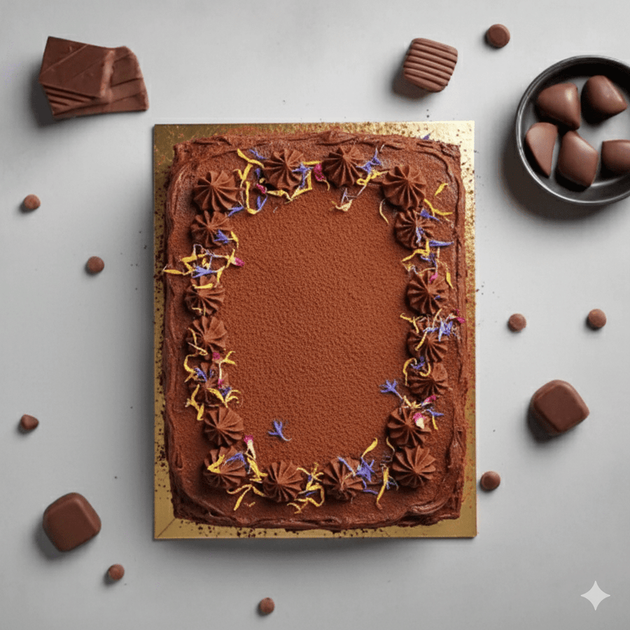 American Chocolate Sheet Cake - Square Tray (3 days Pre - order) - SK Homemade Cakes