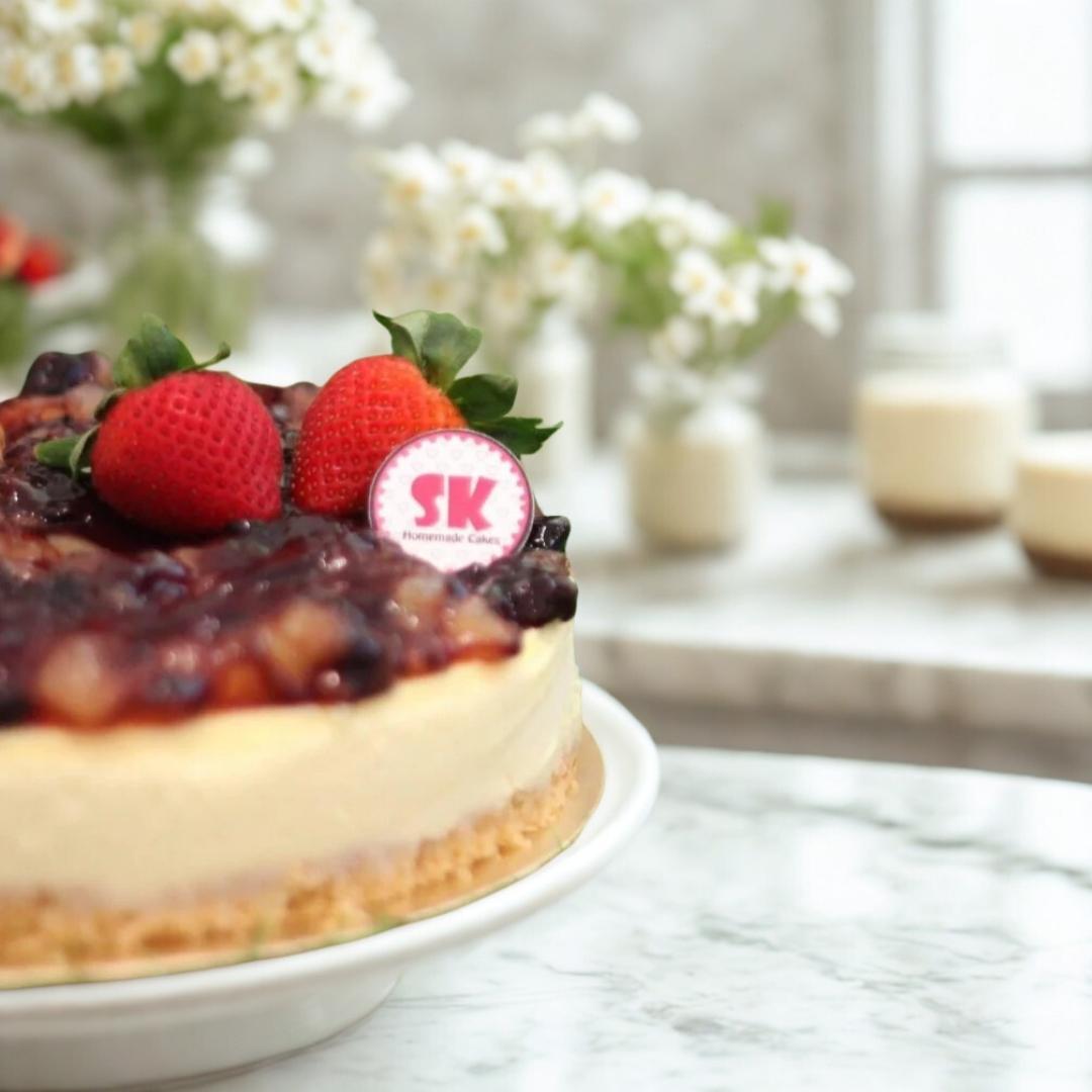 Apple Blueberry Cheesecake - Whole Cake (5 - days Pre - order) - SK Homemade Cakes