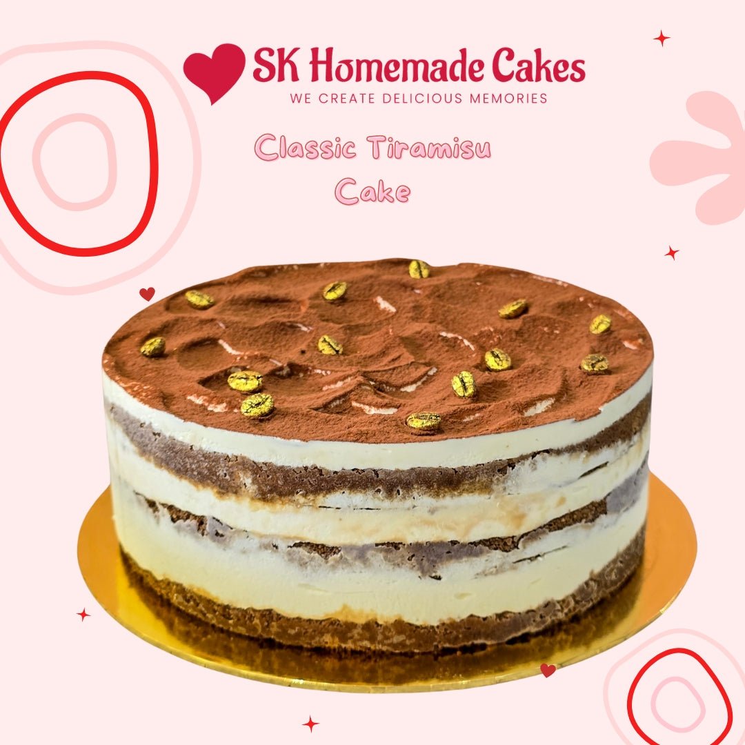Classic Tiramisu Cake - 20cm Whole Cake (Available Daily) - SK Homemade Cakes