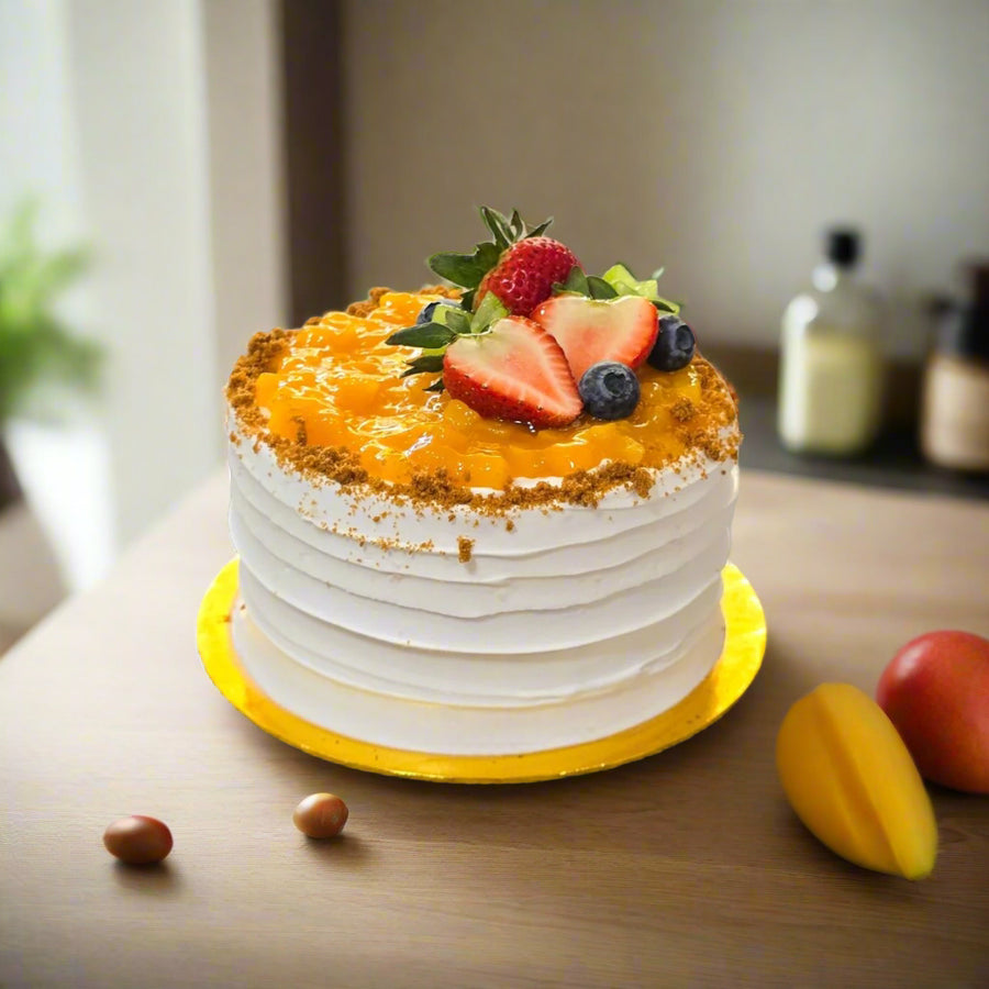 Eggless Mangolicious Cake - Whole Cake (5 - days Pre - order) - SK Homemade Cakes