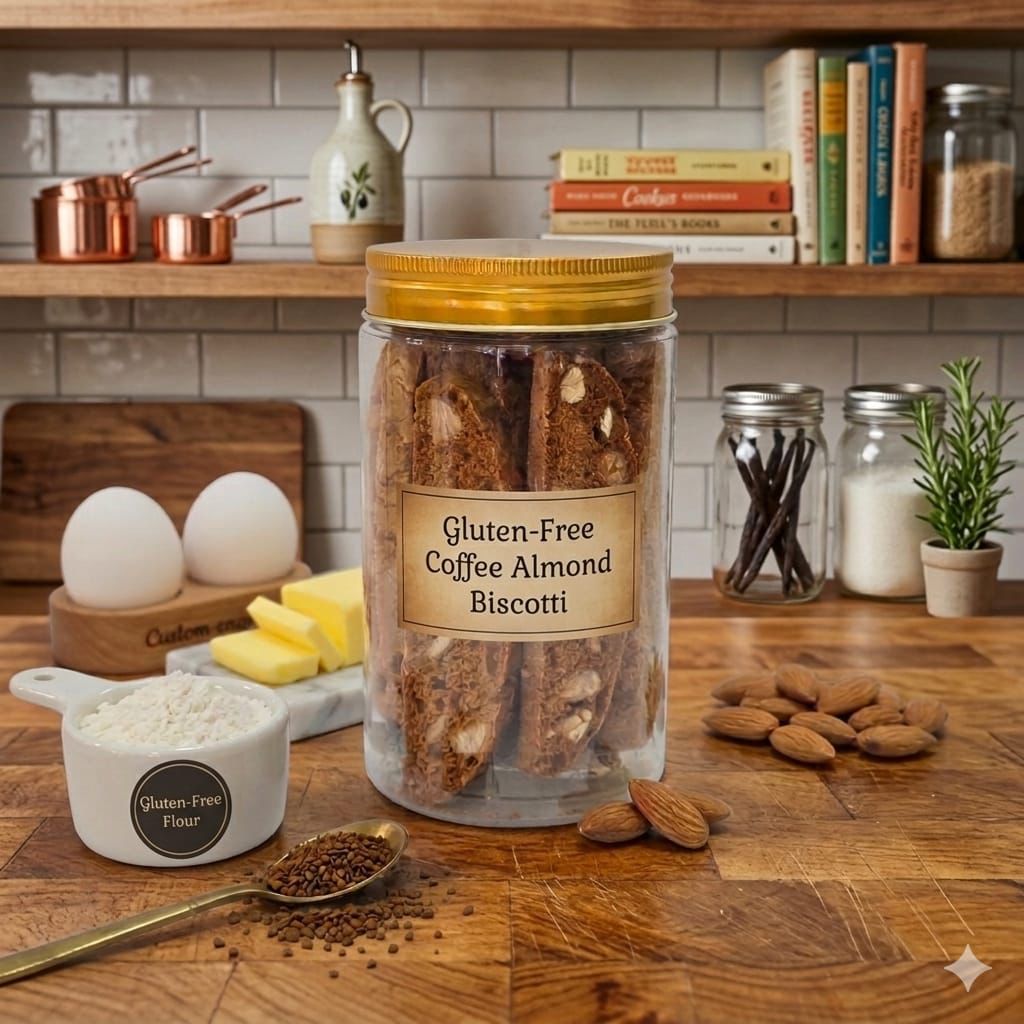 Gluten Free Coffee Almond Biscotti - (Available Daily) - SK Homemade Cakes