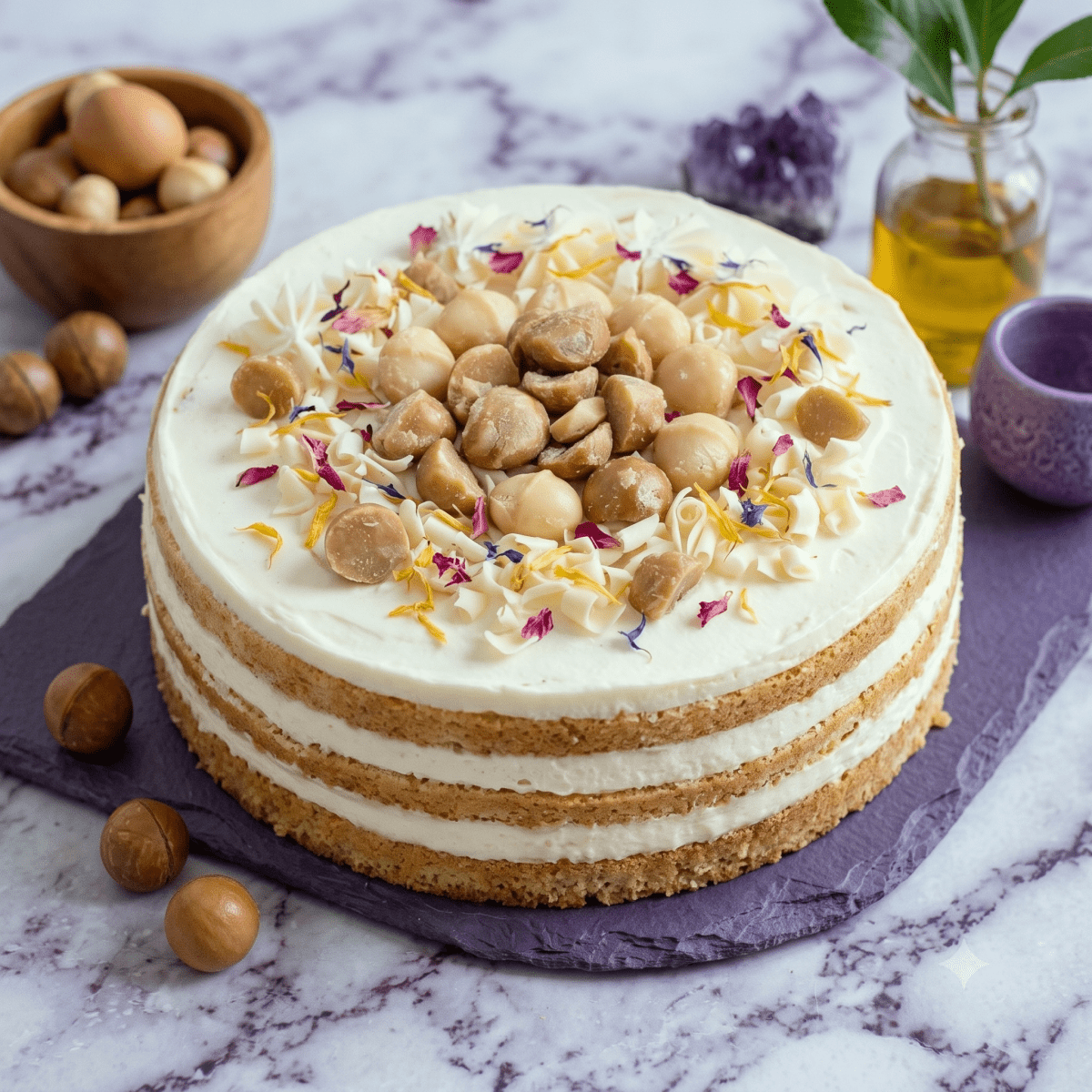 Gluten Free & Dairy Free Macadamia Cake - 15cm Whole Cake - SK Homemade Cakes