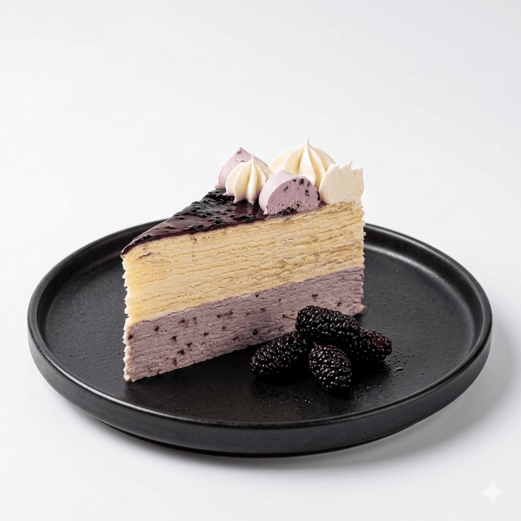 Gluten Free Mulberry Mille Crepes *Contain DAIRY - 1pc Slice Cake (Available Daily)