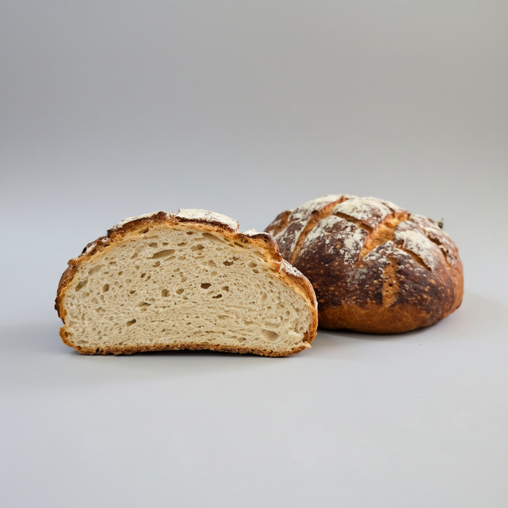 Fresh gluten-free loaf made with psyllium, lentils and soy protein