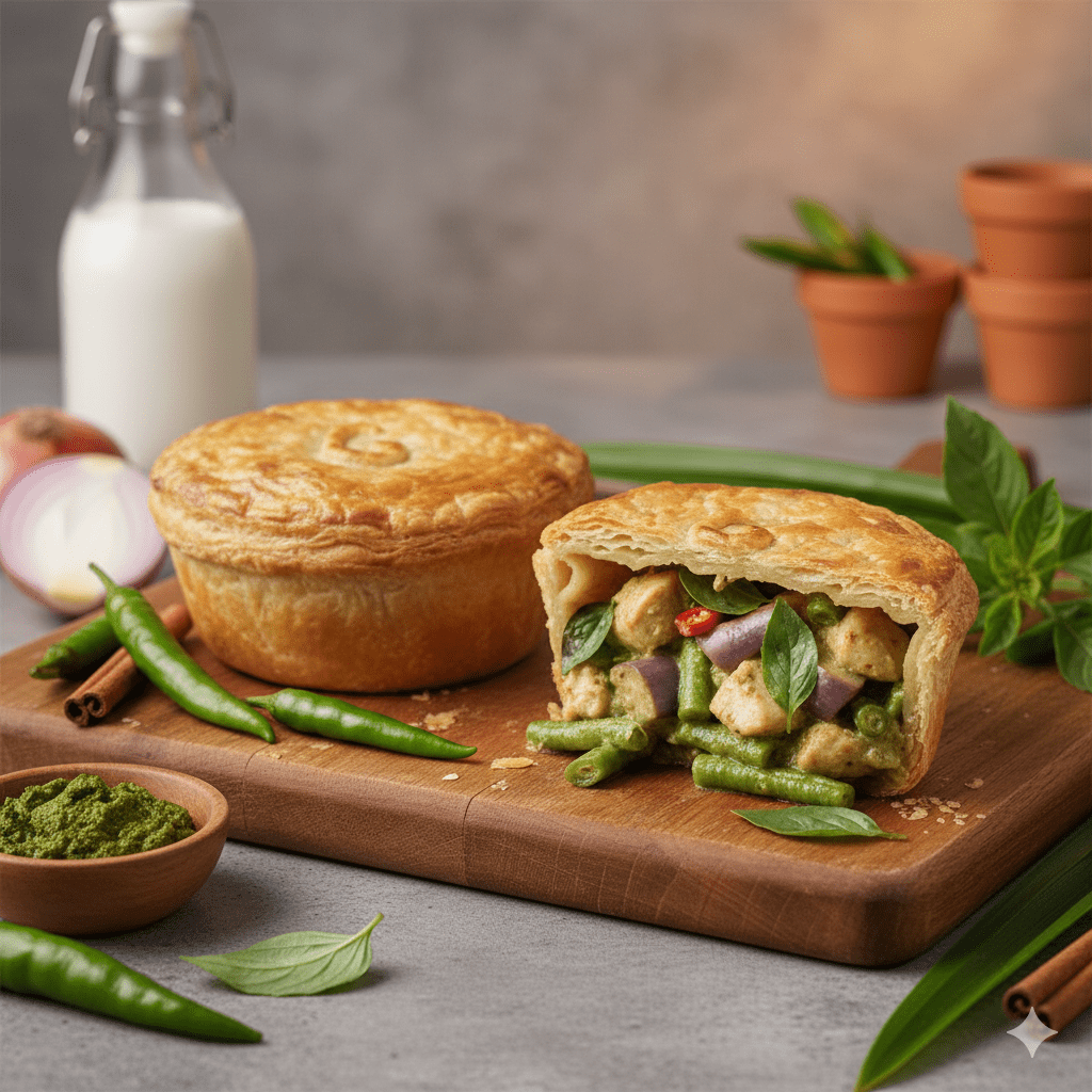 Gourmet Thai Green Curry Chicken Pie (Available Daily) - SK Homemade Cakes