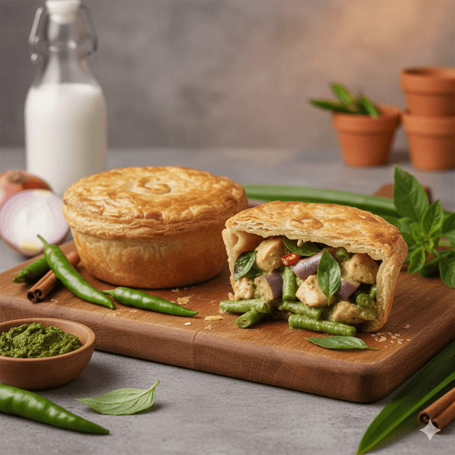 Gourmet Thai Green Curry Chicken Pie (Available Daily) - SK Homemade Cakes