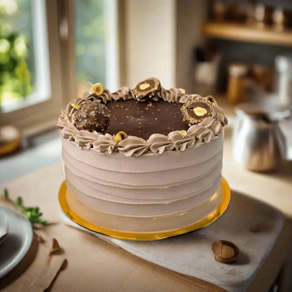 Hazelnut Ferrero Ice Cream Cake (Eggless) - Whole Cake (7days Pre - order) - SK Homemade Cakes