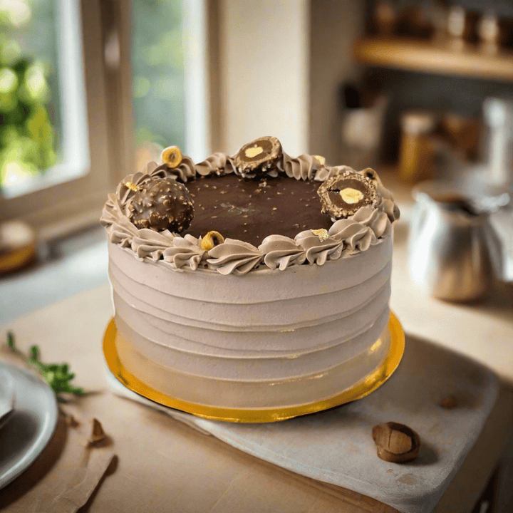 Hazelnut Ferrero Ice Cream Cake (Eggless) - Whole Cake (7days Pre - order) - SK Homemade Cakes