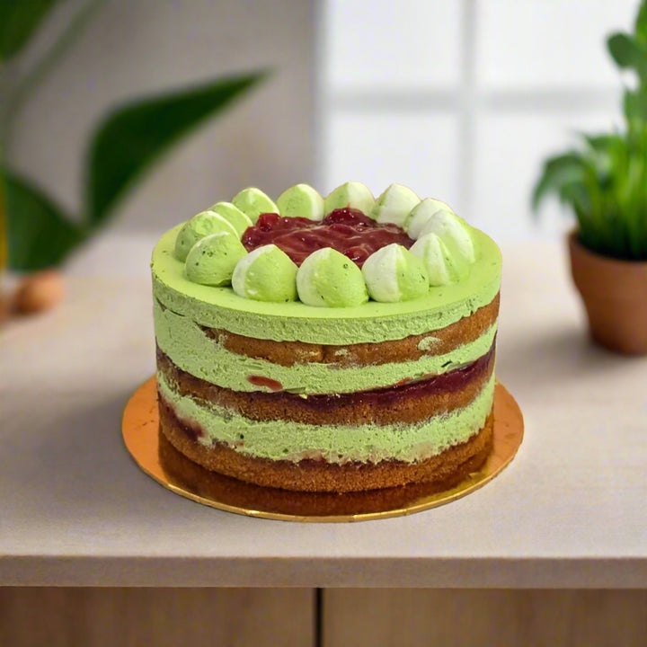 Keto Ajisai Matcha Strawberry Cake 15cm (Sugar Free & Gluten Free) - Whole Cake (Available Daily) - SK Homemade Cakes
