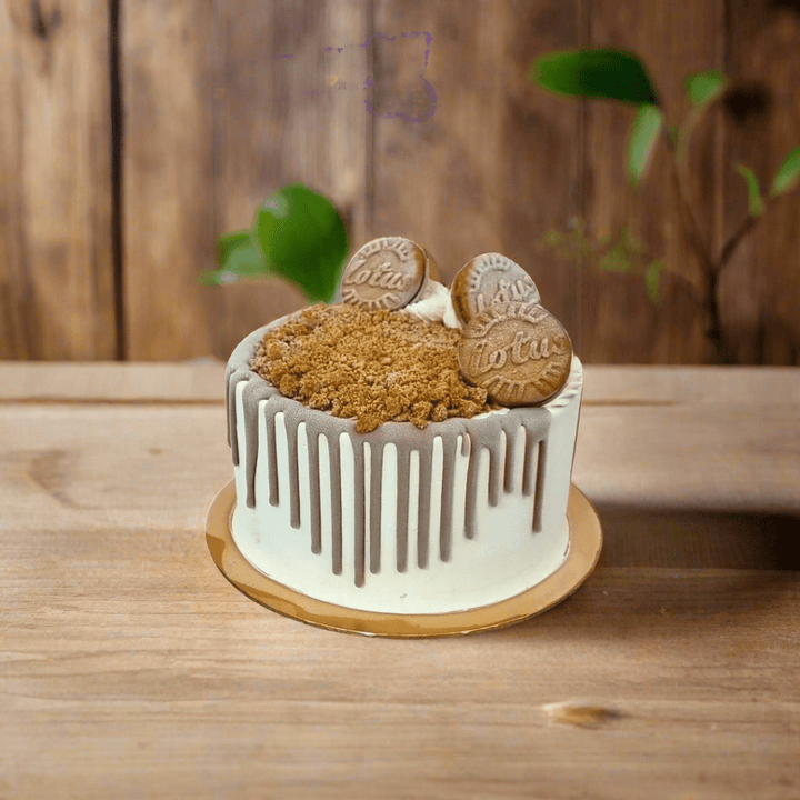 Lotus Biscoff Ice Cream Cake (Eggless) - 15cm Whole Cake (Available Daily) - SK Homemade Cakes