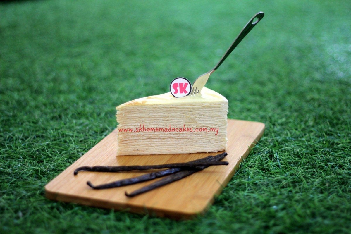 Madagascar Bourbon Vanilla Mille Crepe - 24cm Whole Cake (Available Daily) - SK Homemade Cakes-Large 24cm--