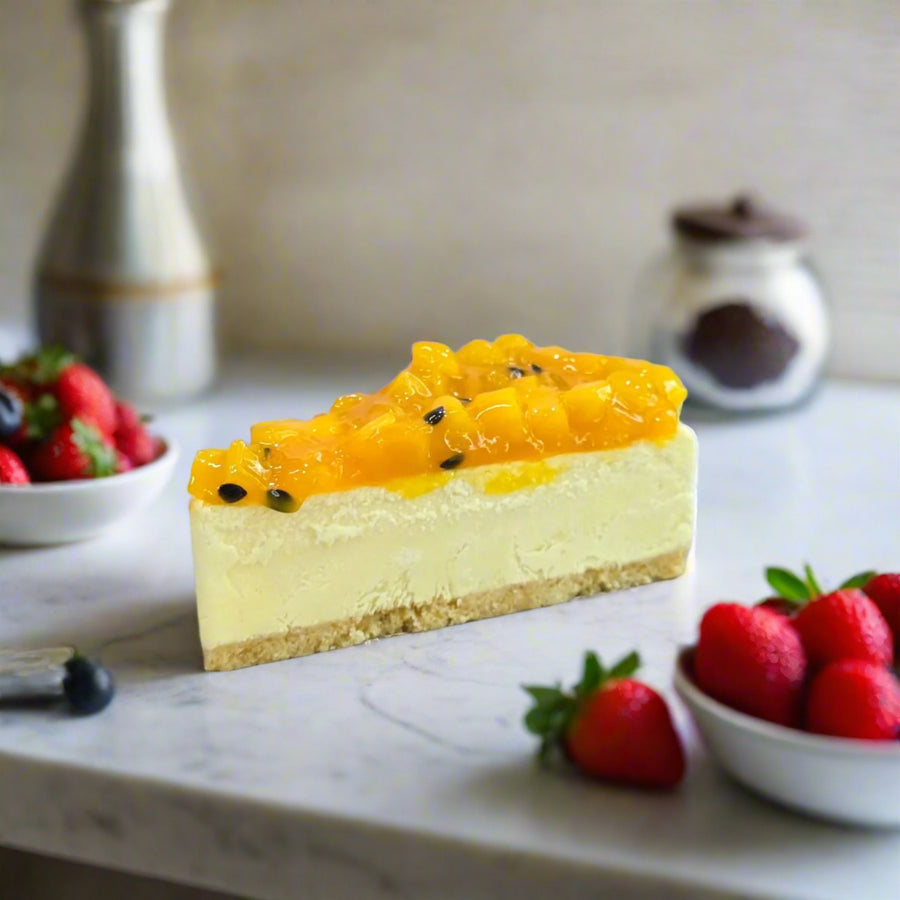 Mango Passion Fruit Cheesecake - Whole Cake (5 - days Pre - order) - SK Homemade Cakes