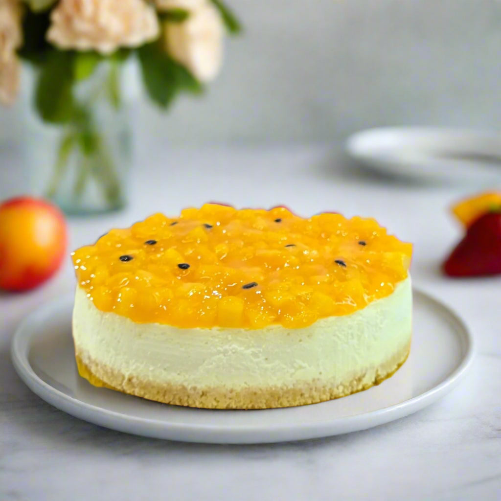 Mango Passion Fruit Cheesecake - Whole Cake (5 - days Pre - order) - SK Homemade Cakes