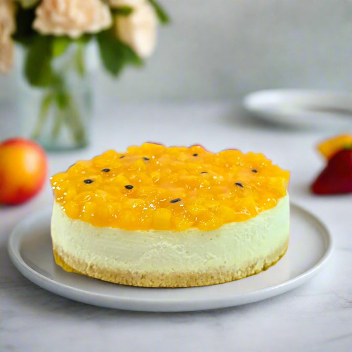 Mango Passion Fruit Cheesecake - Whole Cake (5 - days Pre - order) - SK Homemade Cakes