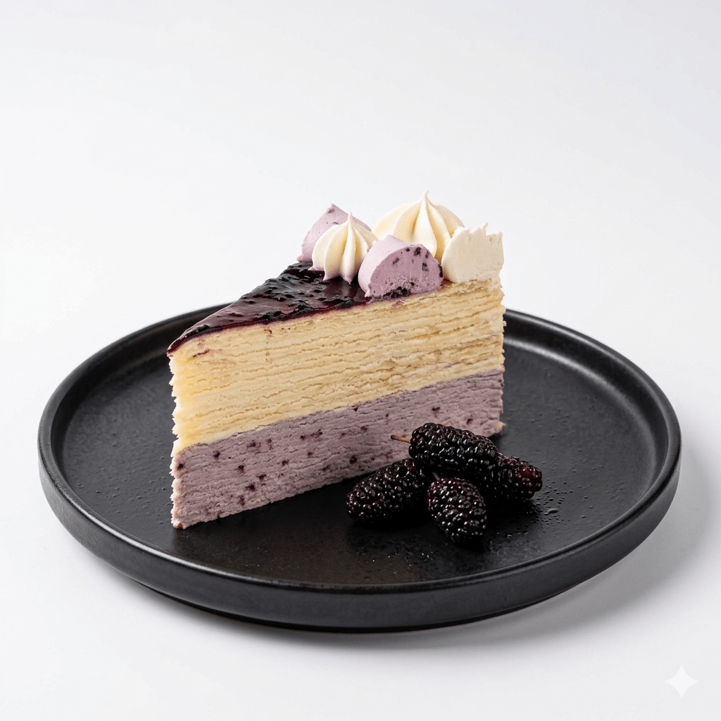 Mulberry Mille Crepe - 1pc Slice Cake (Available Daily) - SK Homemade Cakes