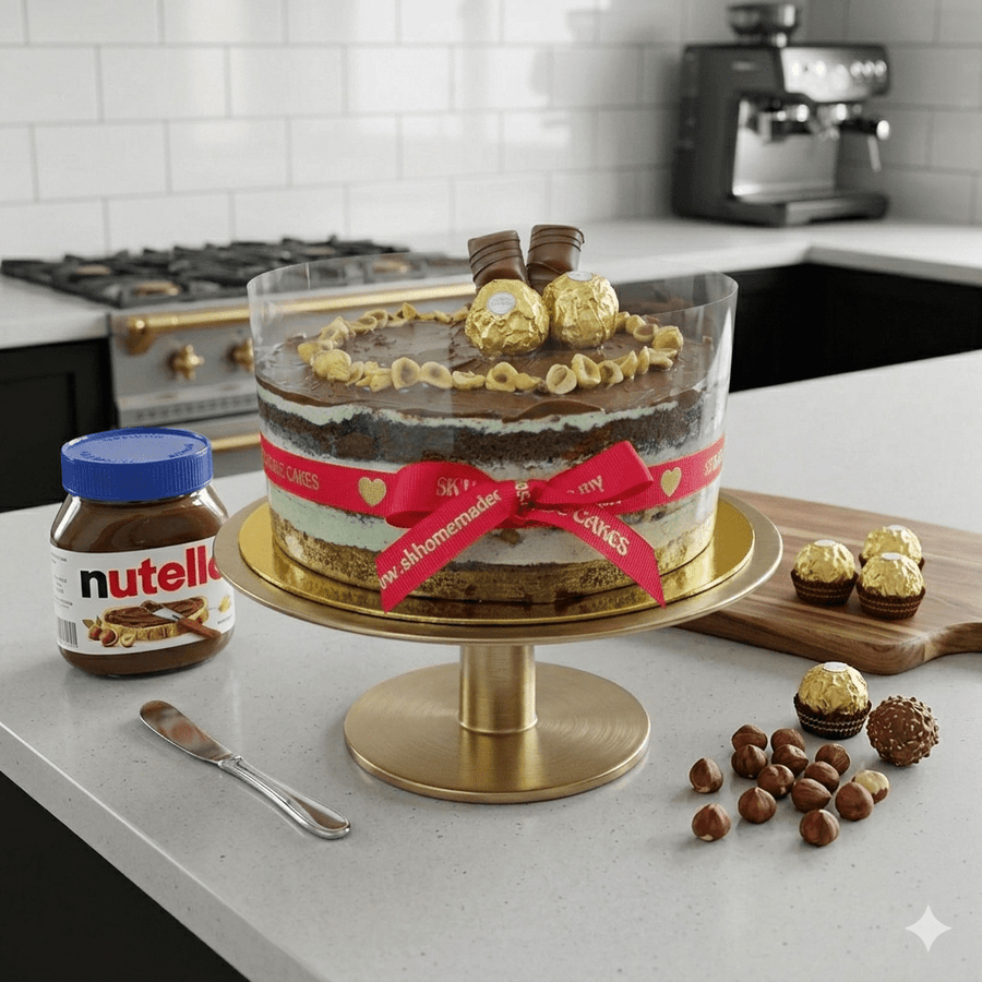 Nutella Ferrero Rocher Cake - 24cm Large Whole Cake (Available Daily) - SK Homemade Cakes