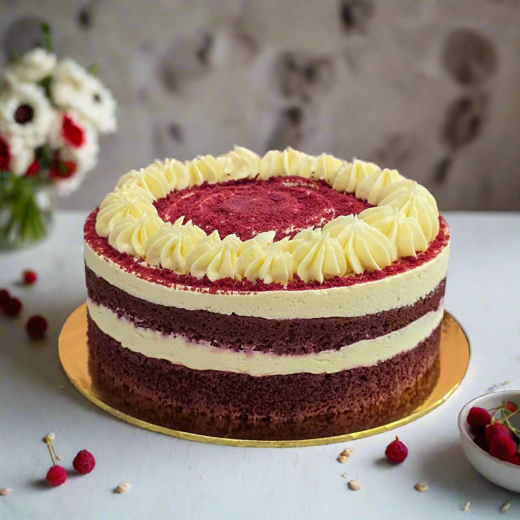 Satin Red Velvet Cake - 24cm Whole Cake (Available Daily) - SK Homemade Cakes