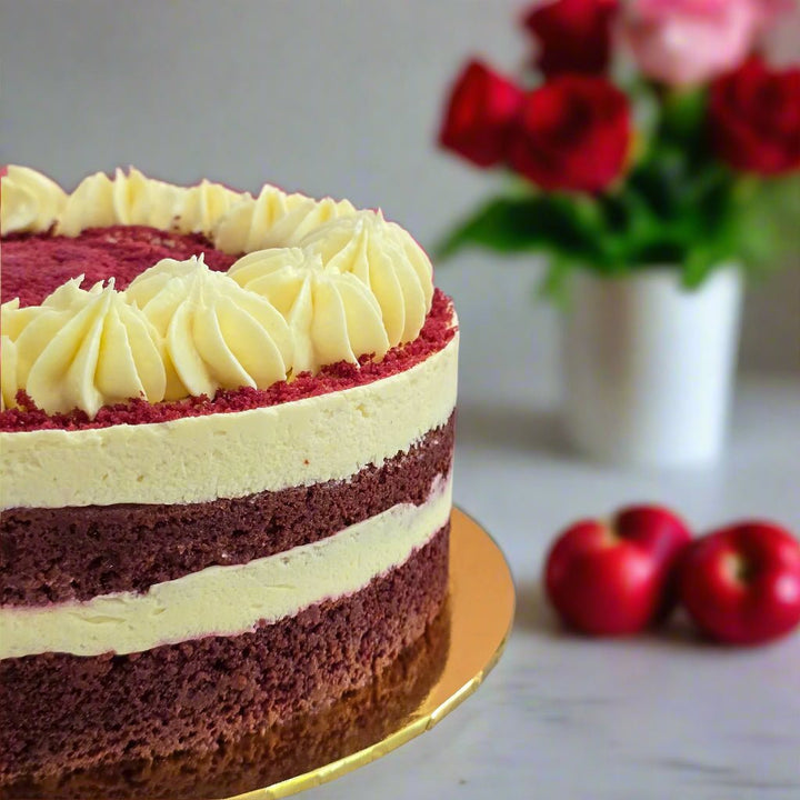 Satin Red Velvet Cake - 24cm Whole Cake (Available Daily) - SK Homemade Cakes