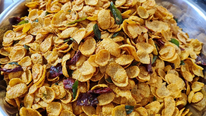 Spicy Corn Flakes - (Available Daily) - SK Homemade Cakes-90gm / 1 Bottle--