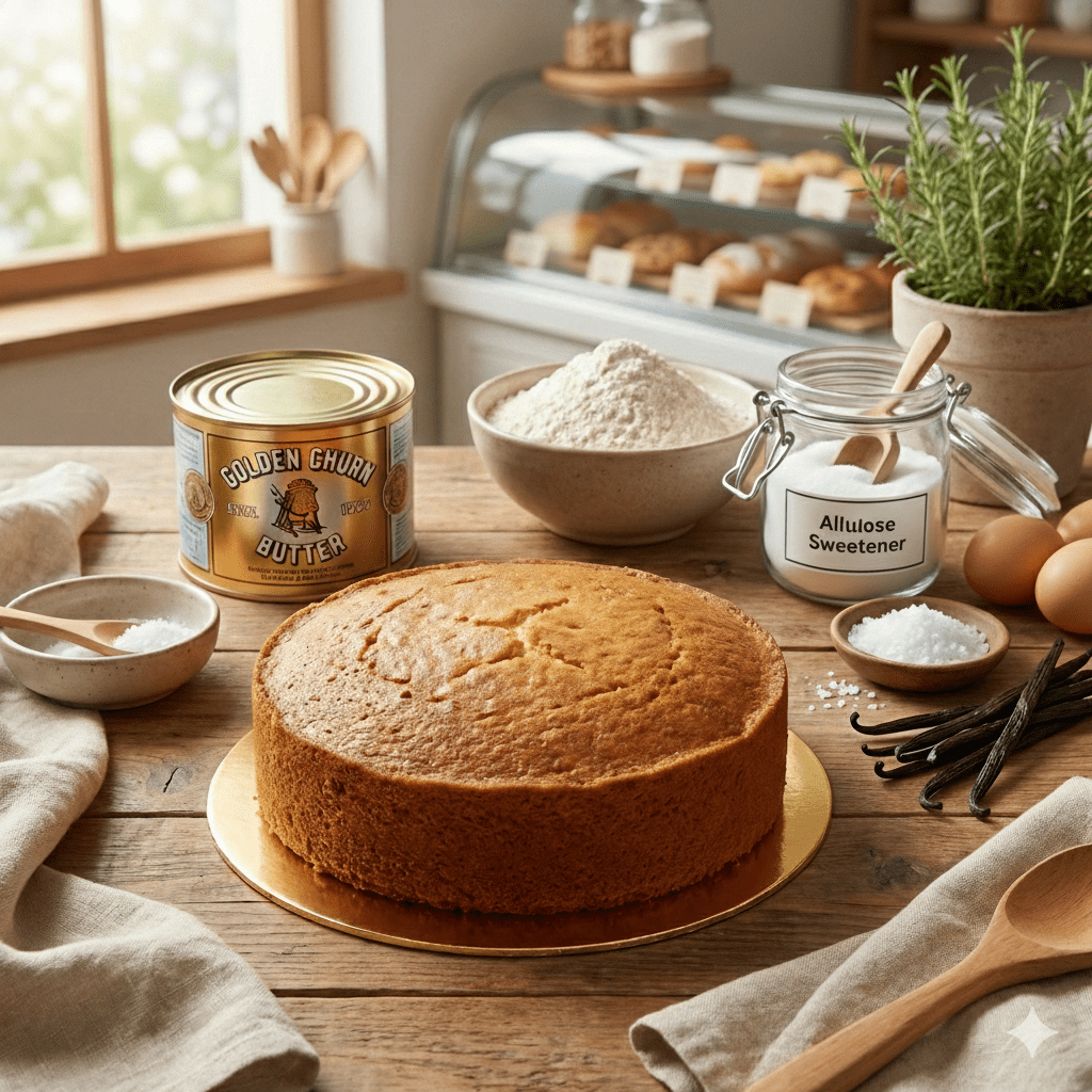 Sugar - Free Golden Churn Pure Buttercake - Whole Cake (CNY Pre - order) - SK Homemade Cakes