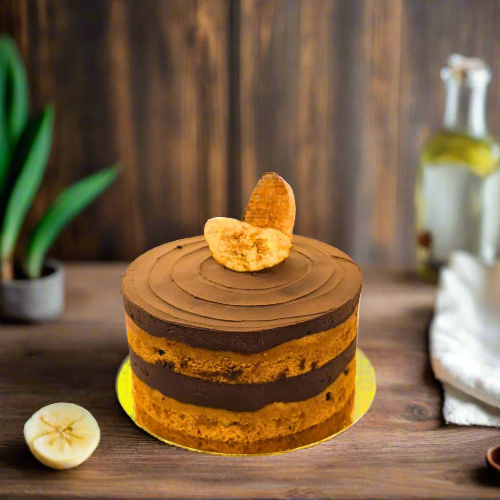 Vegan Chocolate Banana Cake - 15cm Whole Cake (Available Daily) - SK Homemade Cakes - Small 15cm - 