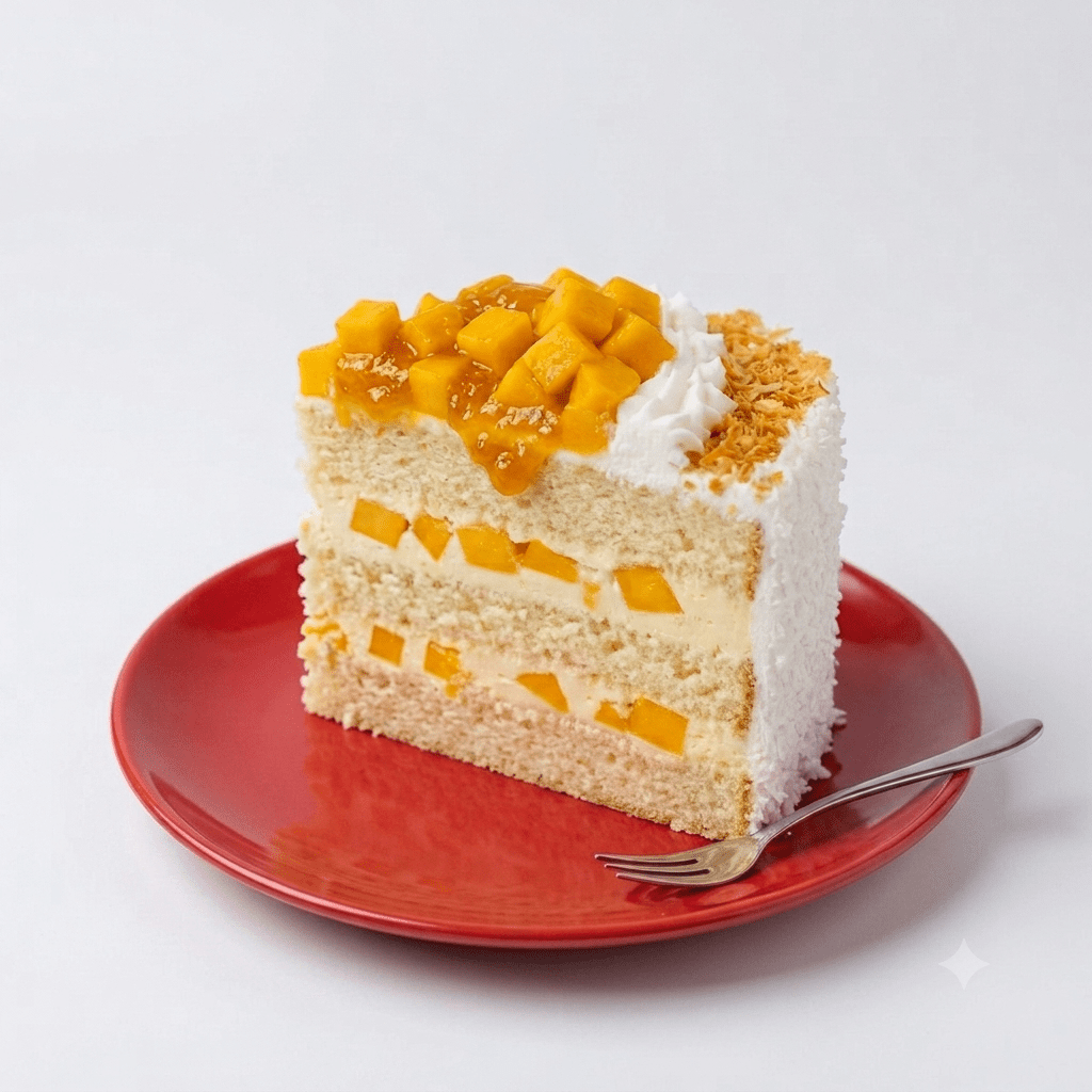 Vegan Coconut Mango Cake 1pc - Slice Cake - SK Homemade Cakes
