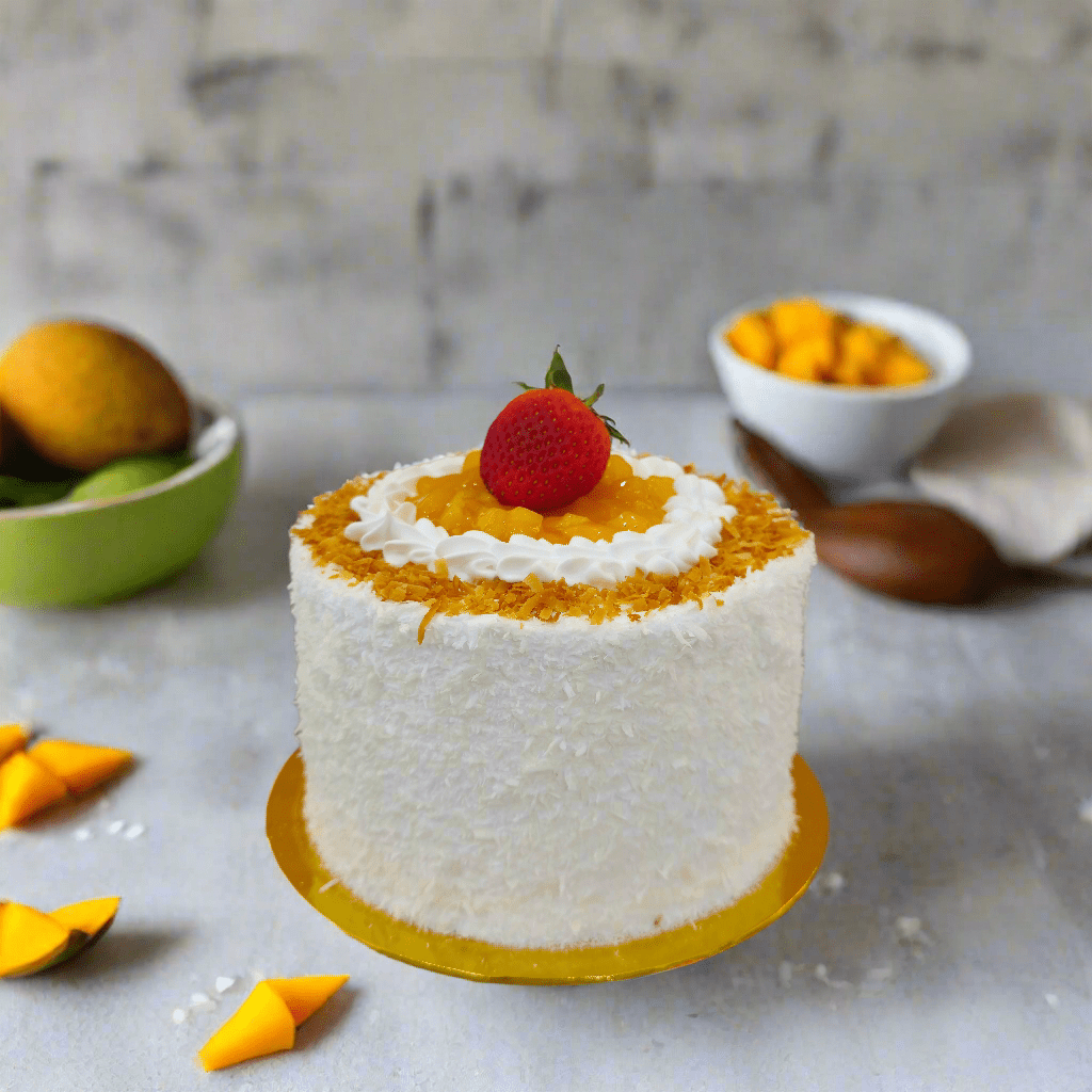 Vegan Coconut Mango Cake - Whole Cake (5 - days Pre - order) - SK Homemade Cakes