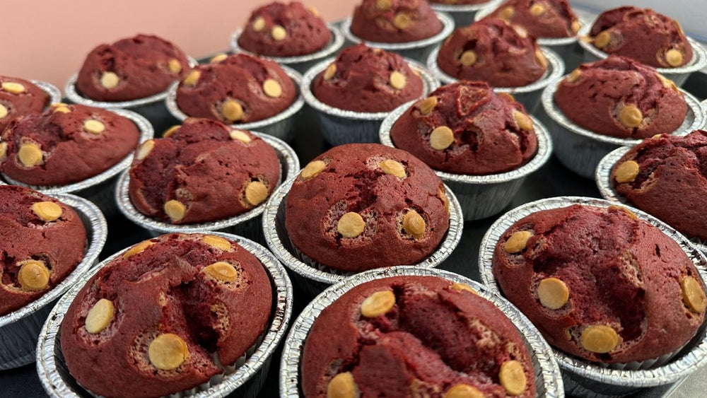 White Choc Red Velvet Muffin - (Available Daily) - SK Homemade Cakes