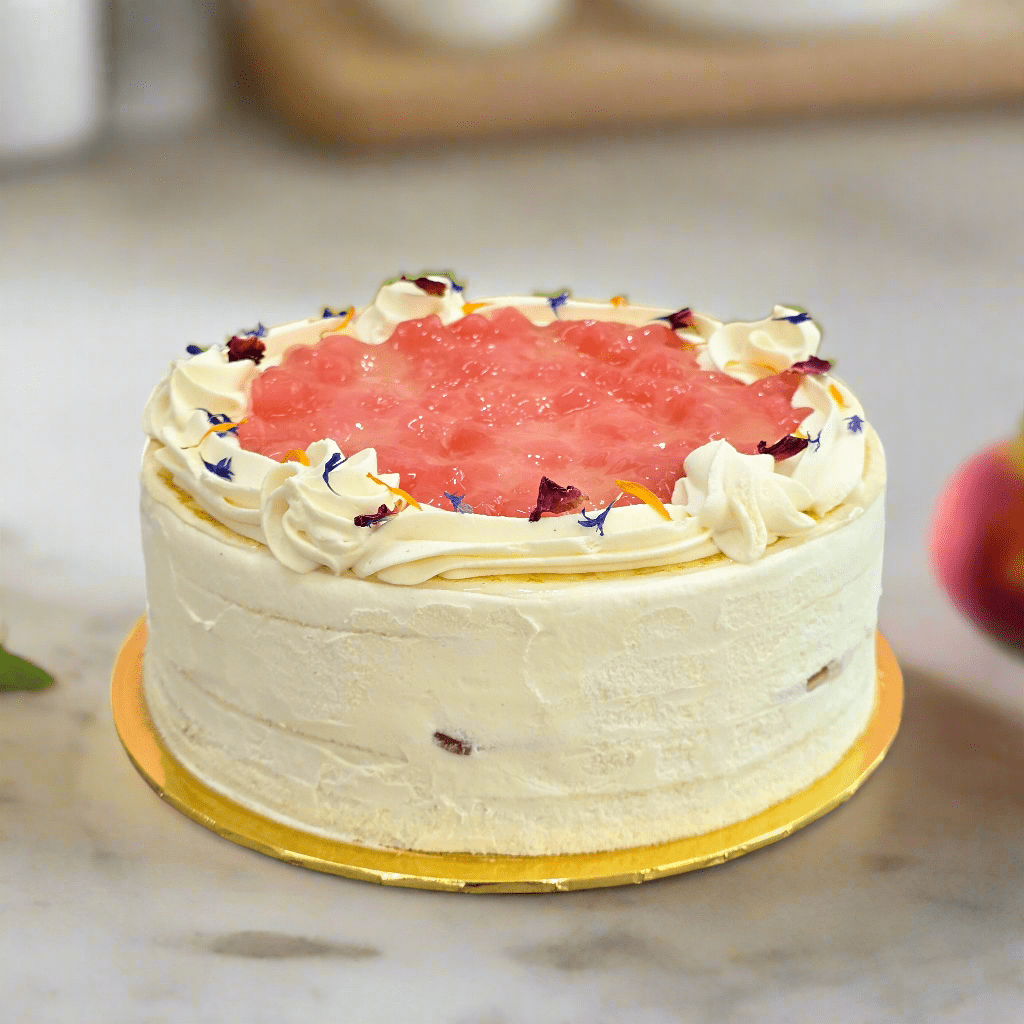 Medium 20cm White Peach Oolong Mille Crepe Cake in Penang