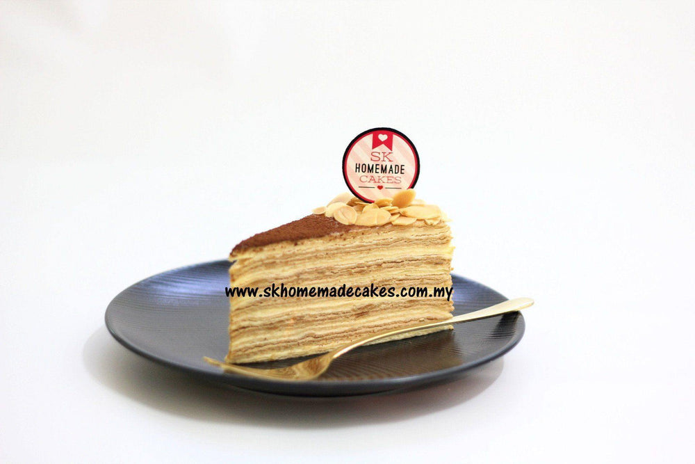 Almond Tiramisu Mille Crepe 1pc Slice Cake (Available Daily) - SK Homemade Cakes-1PC--