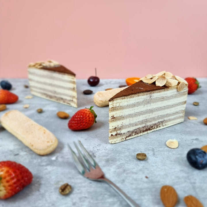 Almond Tiramisu Mille Crepe - Whole Cake (5-days Pre-order) - SK Homemade Cakes-Small 15cm--