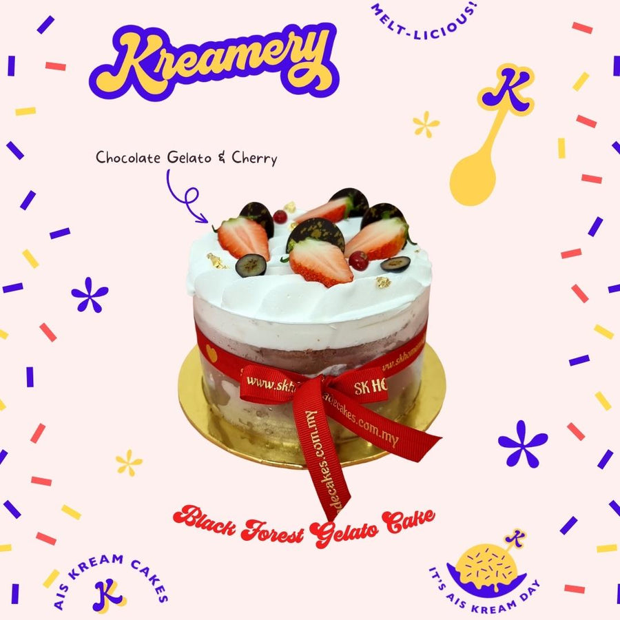 Black Forest Gelato Cake - 15cm Whole Cake (Available Daily) - SK Homemade Cakes---