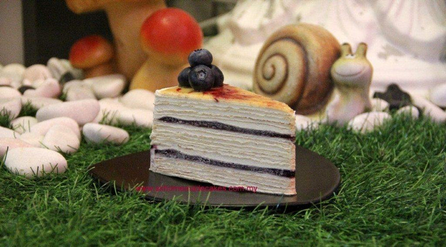 Blueberry Mille Crepe - Whole Cake (5-days Pre-order) - SK Homemade Cakes-Small 15cm--
