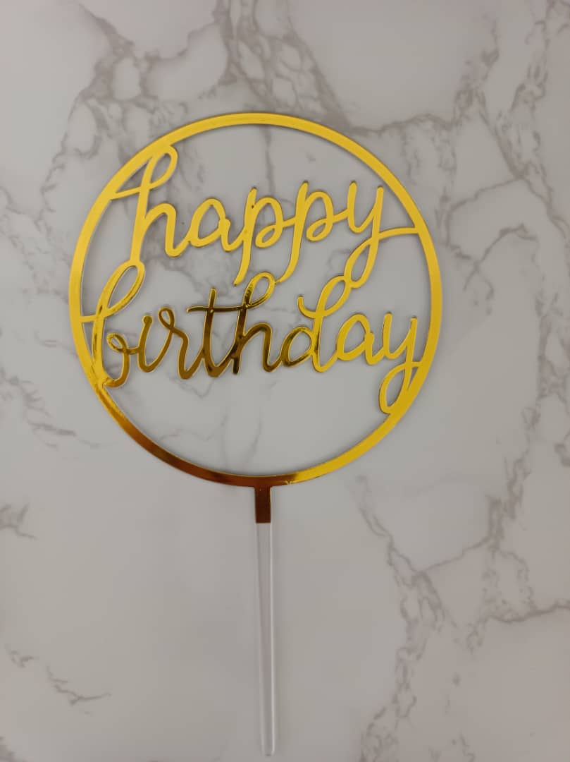 Cake Topper - Arcylic Happy Birthday - SK Homemade Cakes-Happy Birthday 9--