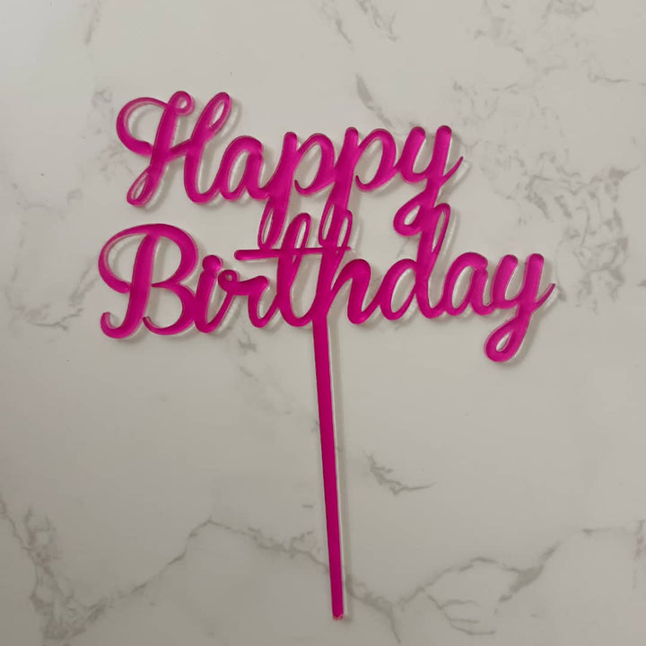 Cake Topper - Arcylic Happy Birthday - SK Homemade Cakes-Happy Birthday 7--