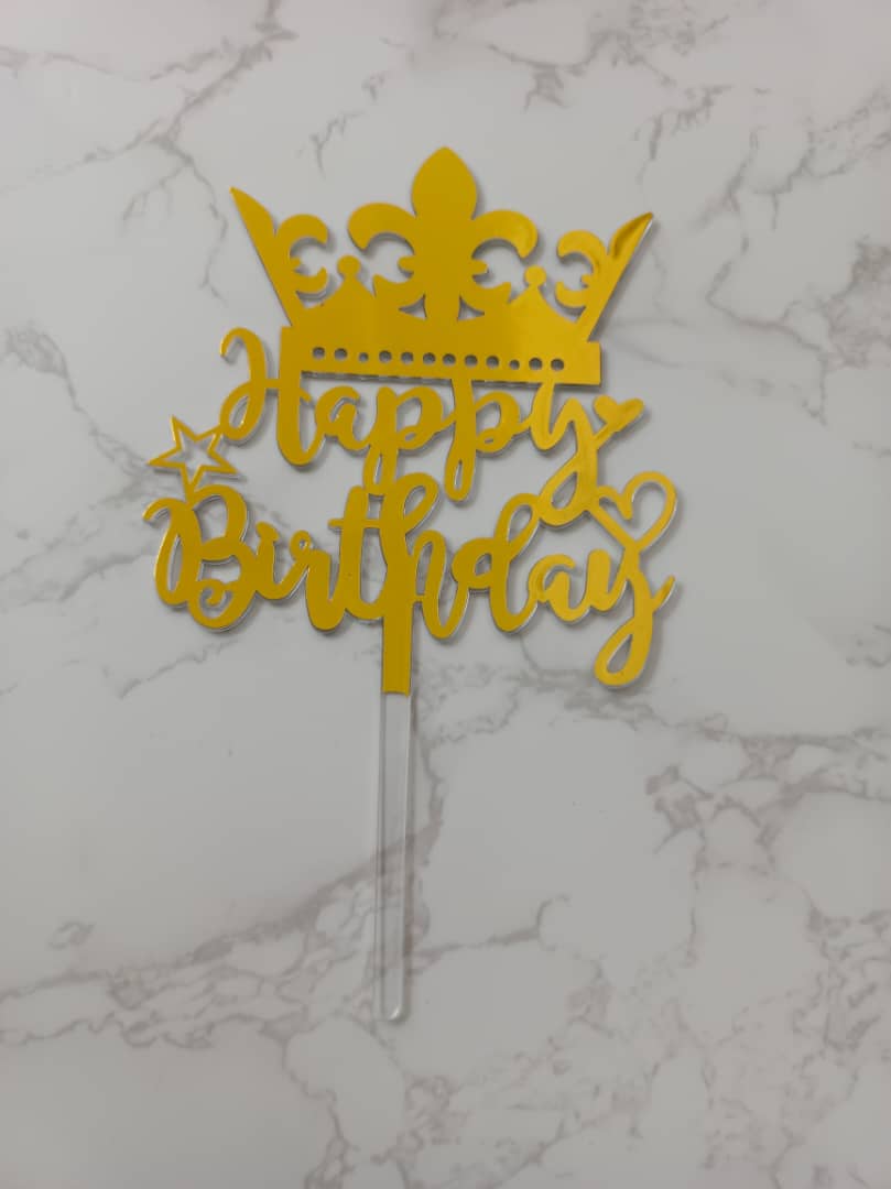 Cake Topper - Arcylic Happy Birthday - SK Homemade Cakes-Happy Birthday 10--