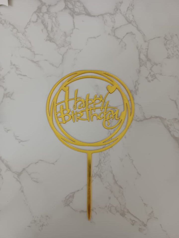 Cake Topper - Arcylic Happy Birthday - SK Homemade Cakes-Happy Birthday 15--
