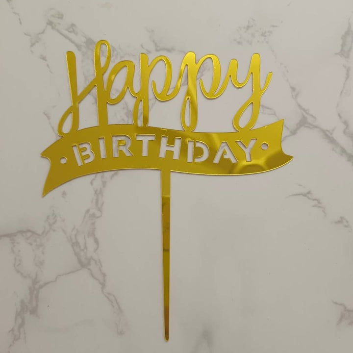 Cake Topper - Arcylic Happy Birthday - SK Homemade Cakes-Happy Birthday 6--