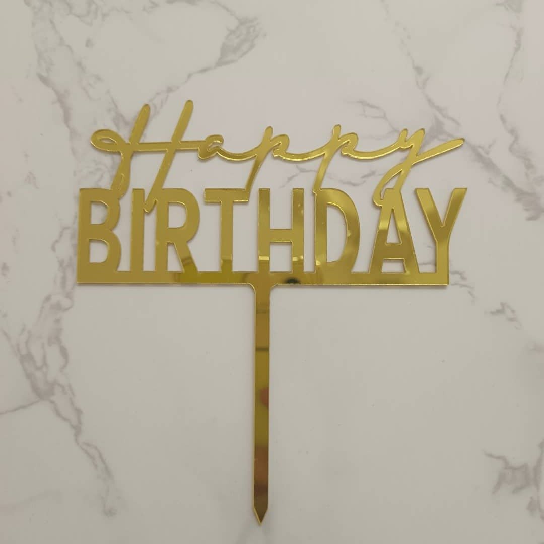 Cake Topper - Arcylic Happy Birthday - SK Homemade Cakes-Happy Birthday 2--