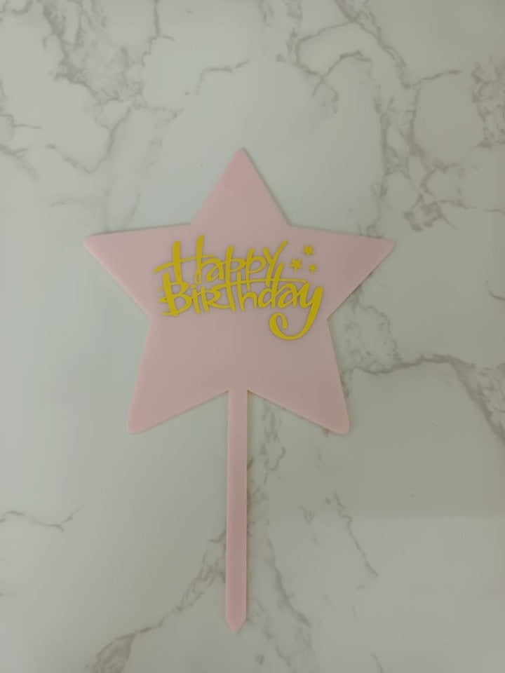 Cake Topper - Arcylic Happy Birthday - SK Homemade Cakes-Happy Birthday (pink)--