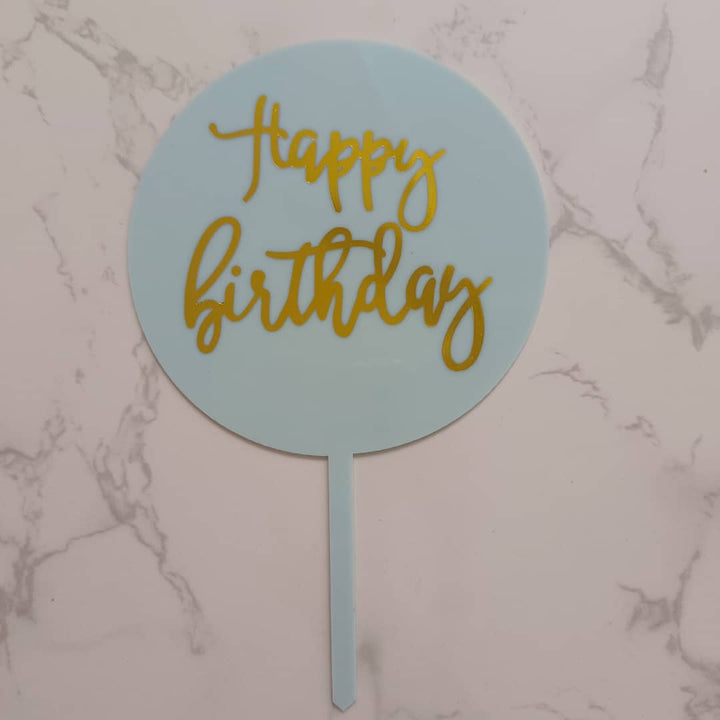 Cake Topper - Arcylic Happy Birthday - SK Homemade Cakes-Happy Birthday 5--