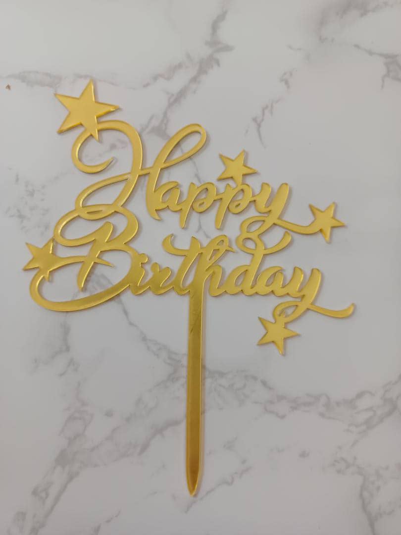 Cake Topper - Arcylic Happy Birthday - SK Homemade Cakes-Happy Birthday--